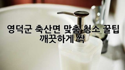 영덕군 축산면 맞춤 청소 꿀팁 🏡✨ 깨끗하게 싹!